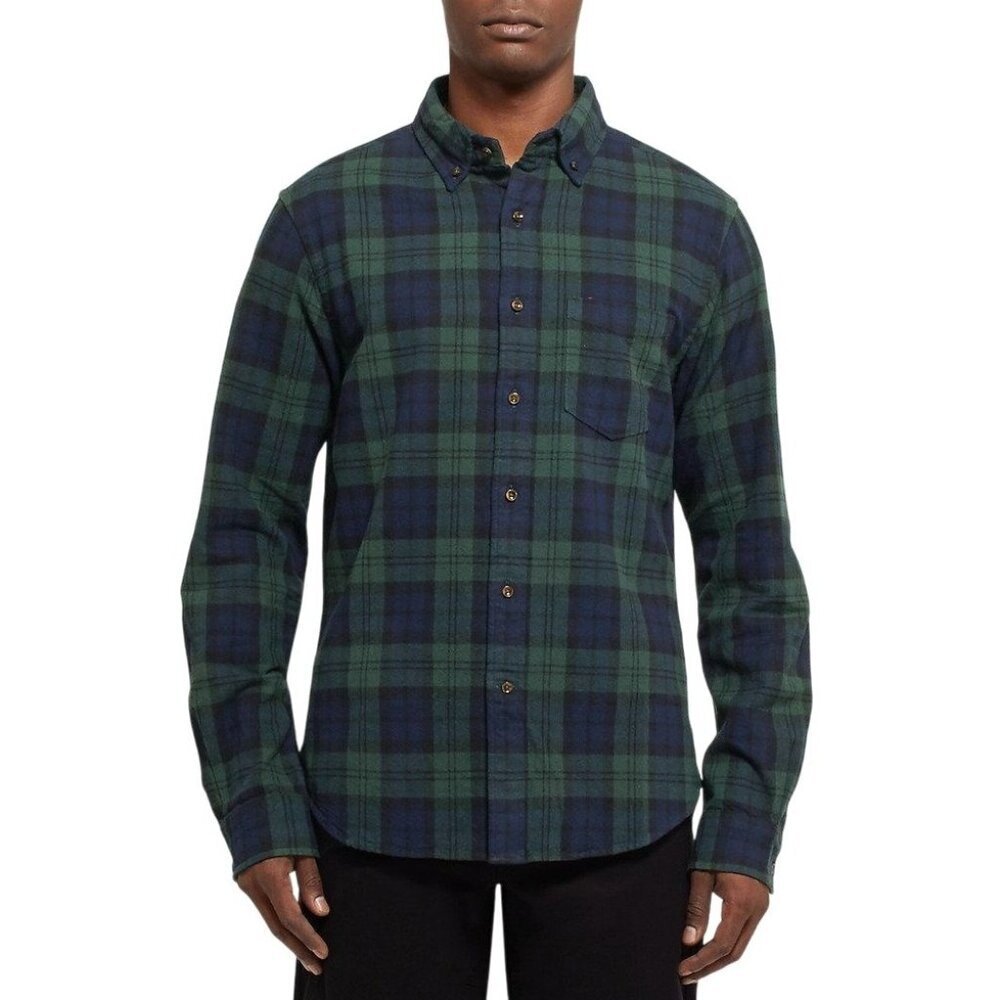 Alex Mill Checkered Cotton Long Slv Button Up Shirt Mens Size L Modern Classic